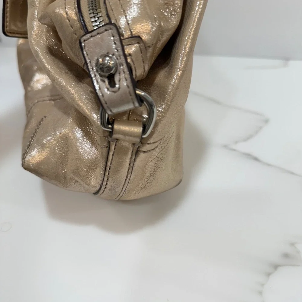 VTG Coach F17220 Soho Metallic Champagne Leather Satchel Shoulder Bag